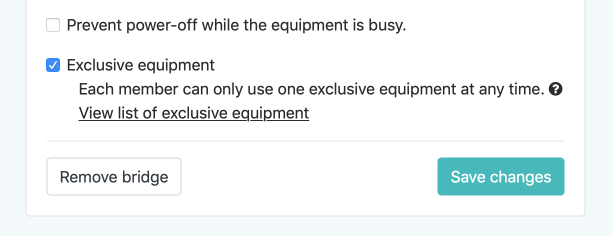 Exclusive equipment option