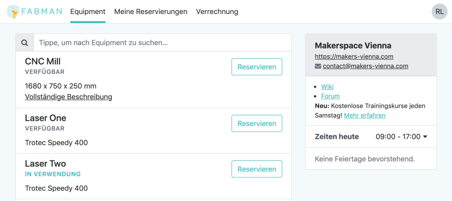 The member portal in German