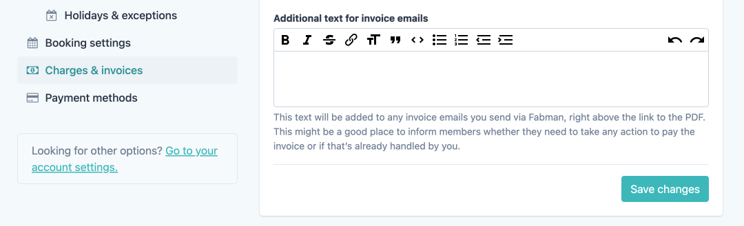 Add instructions or just thank your members in invoice emails.